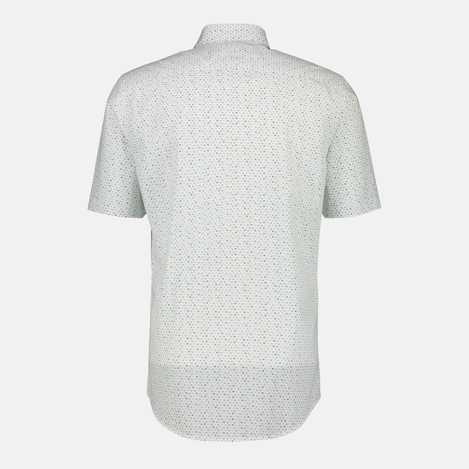 Lerros Korte Mouwen Overhemd met *Mini Ruit* , Regular Fit - White