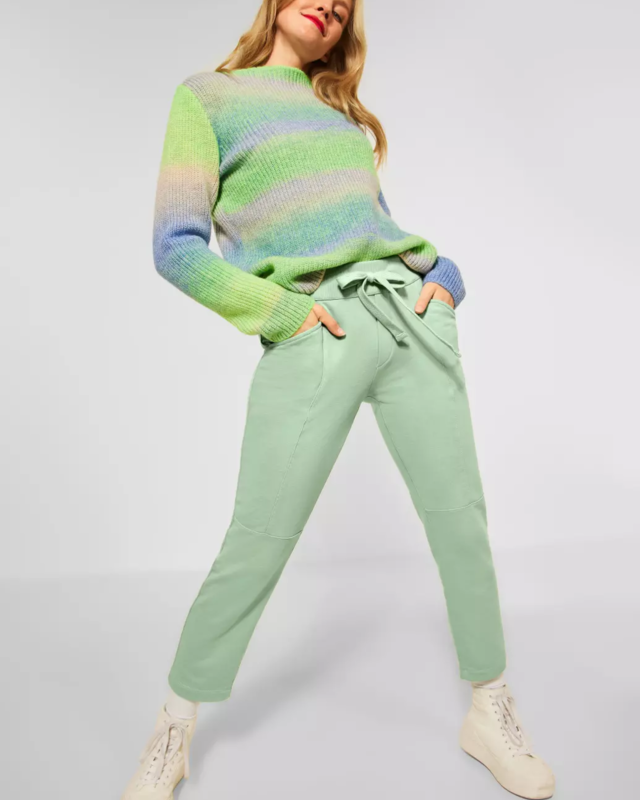 Street One Loose Fit Sweatbroek Bonny - Bright Fern Green