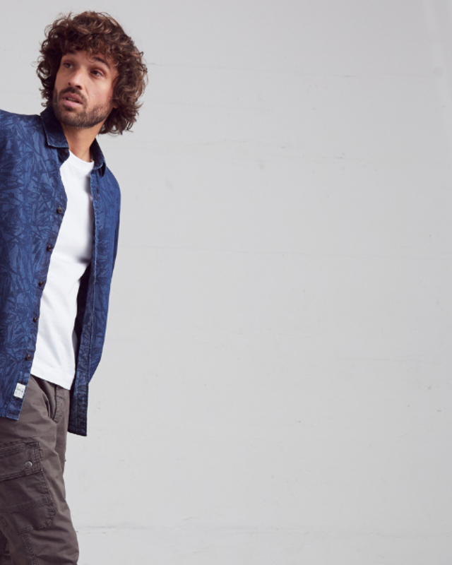 Lerros Denim Hemd mit Print, REGULAR FIT - Blue