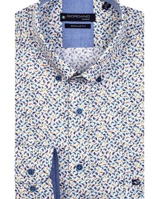 Giordano Button-Down Overhemd AOP - Yellow