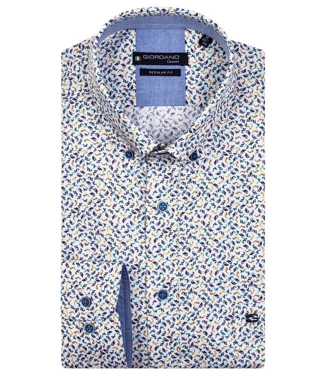 Giordano Button-Down Shirt AOP - Yellow 