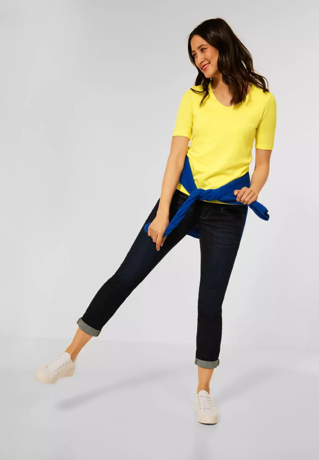 Street One T-Shirt with V-Neckline Palmira - Merry Yellow