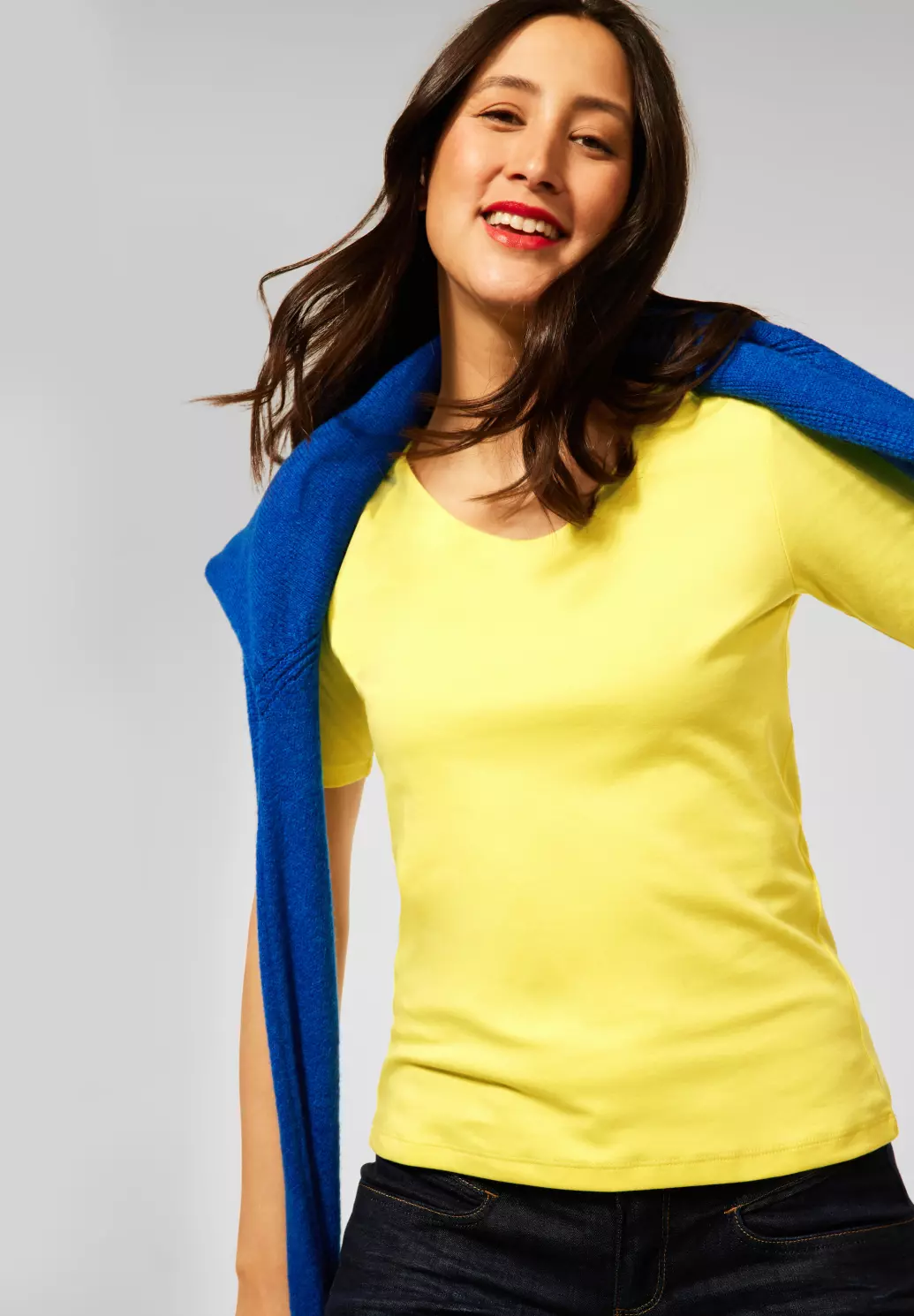 Street One T-Shirt with V-Neckline Palmira - Merry Yellow