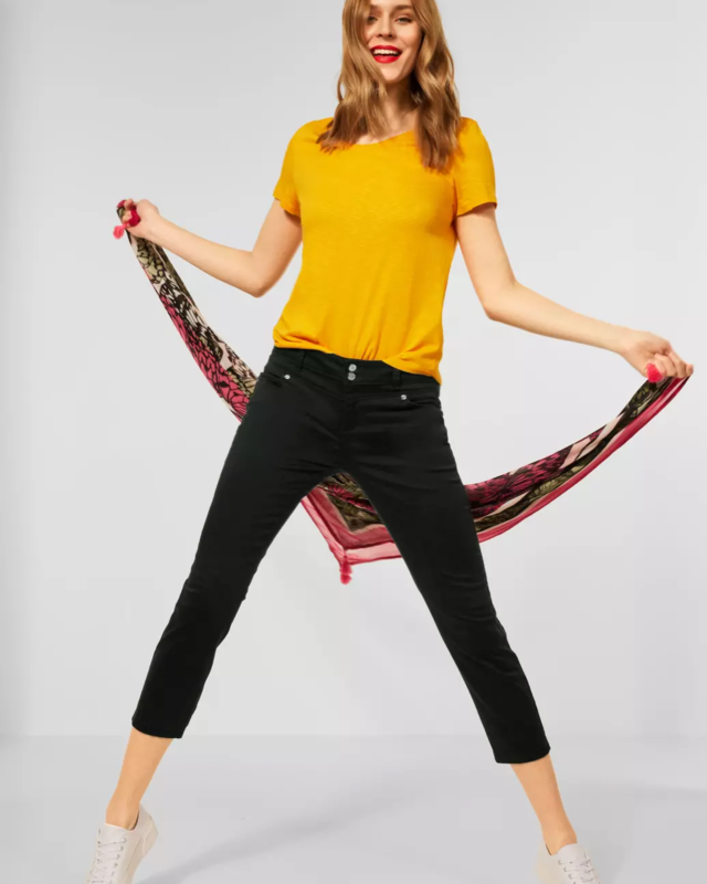 Street One Casual Fit Hose in Unifarbe Yulius - Bassy Olive