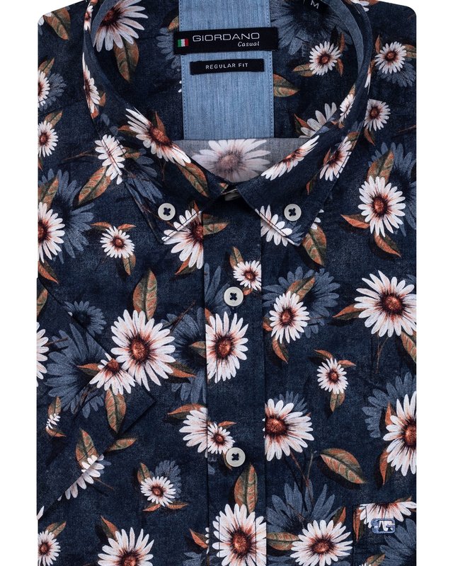 Giordano Print Hemd - Navy