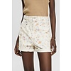 Short with Floral Print - Cream Beige