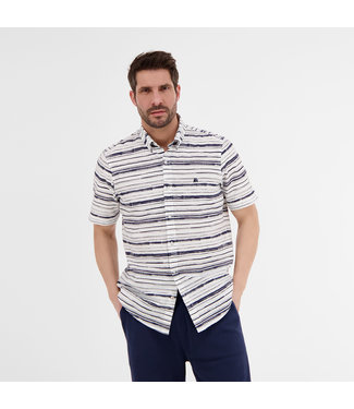 Lerros Short Sleeve Shirt with Stripes - White