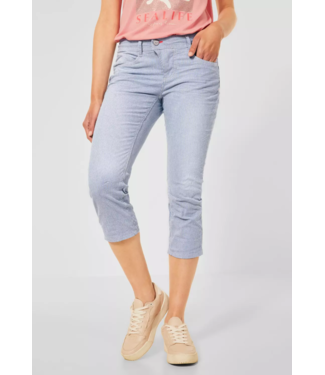 Street One Casual Fit Capri Jeans Jane - Blue Stripes Washed