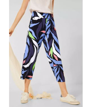 Street One Loose Fit Pants with Print Emee - Grand Blue