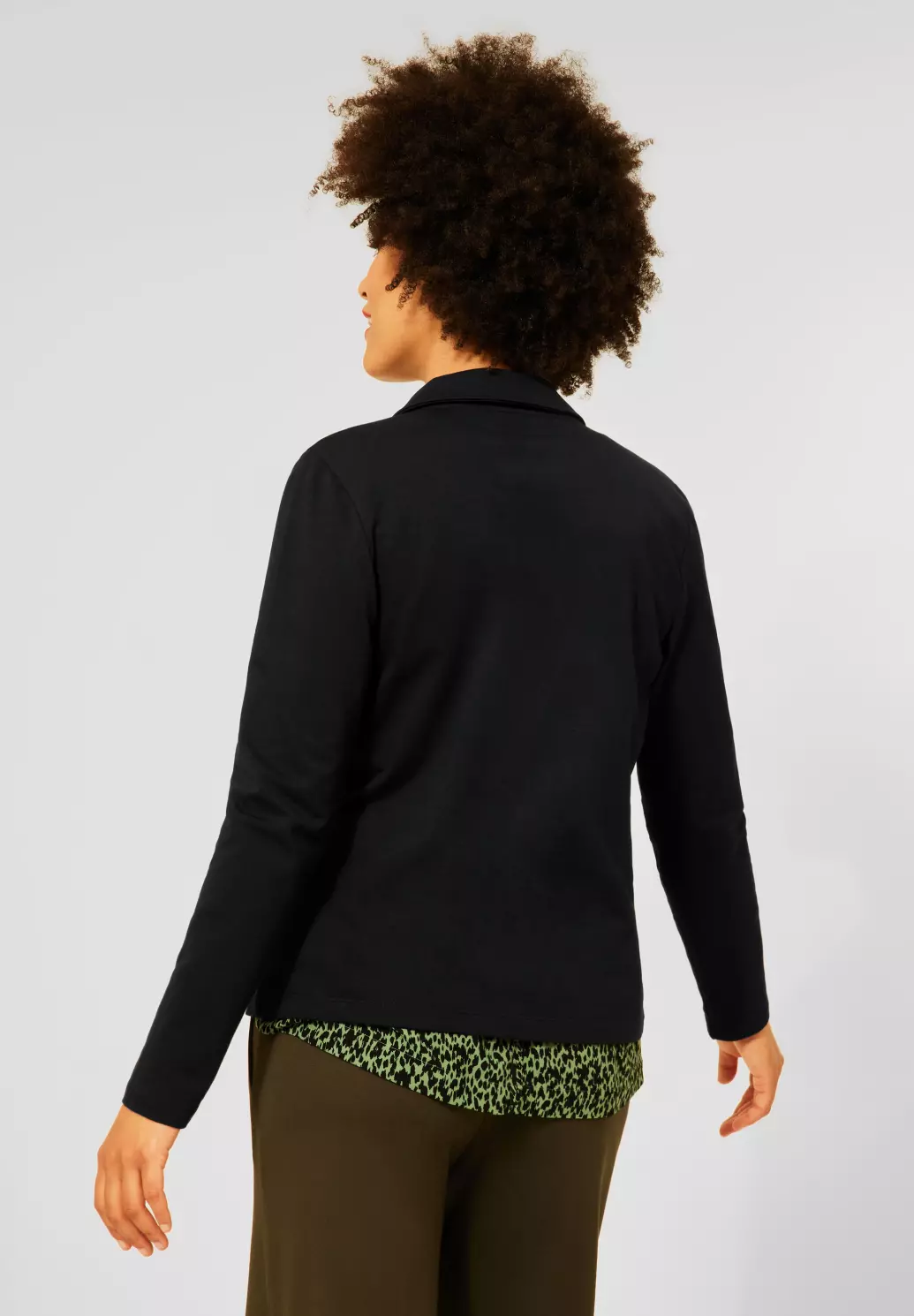 Street One Basic Blazer in Unifarbe - Black