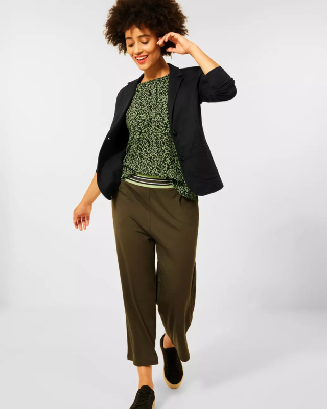 Street One Basic Blazer in Unifarbe - Black