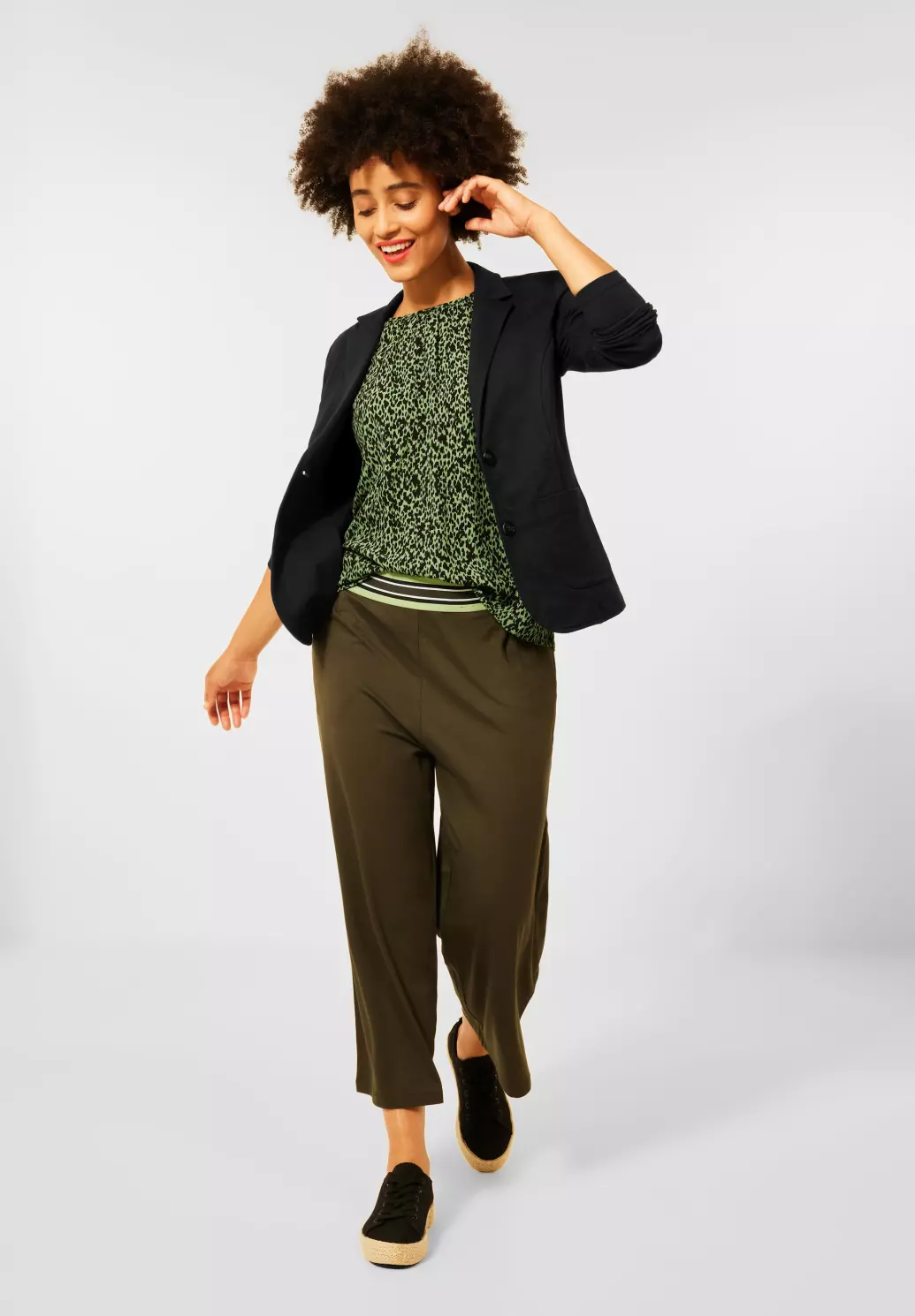 Street One Basic Blazer in Unifarbe - Black