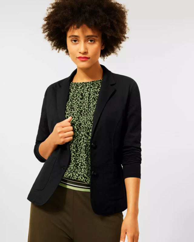 Street One Basic Blazer in Unifarbe - Black