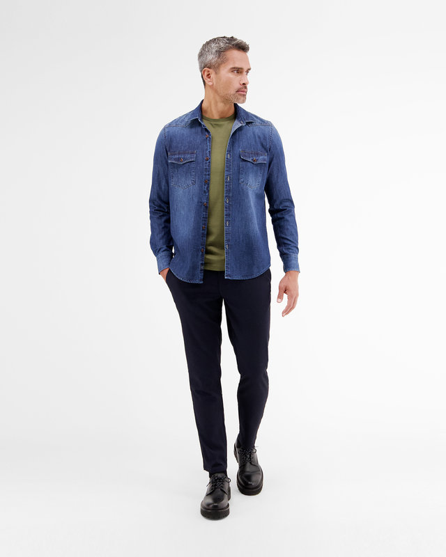 Lerros T-Shirt met Ronde Hals - Gentle Olive