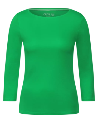 Shirt Blues | Green - Basic Cotton Unifarbe in CECIL - Radiant