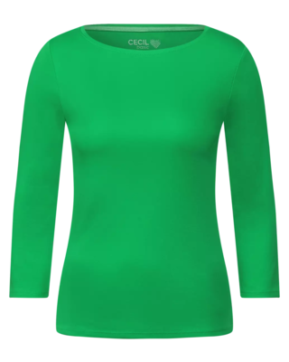 CECIL Basic Shirt - Light Salvia Green | - Cotton Blues