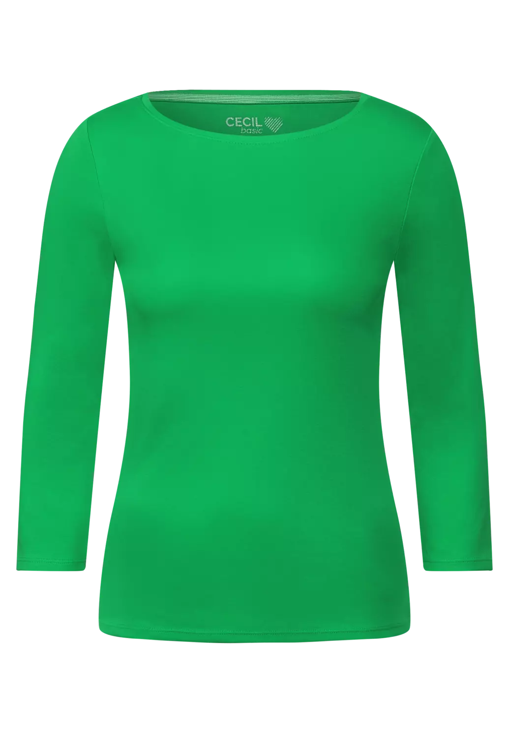 CECIL Basic Cotton in Unifarbe - Shirt Radiant Green | Blues 