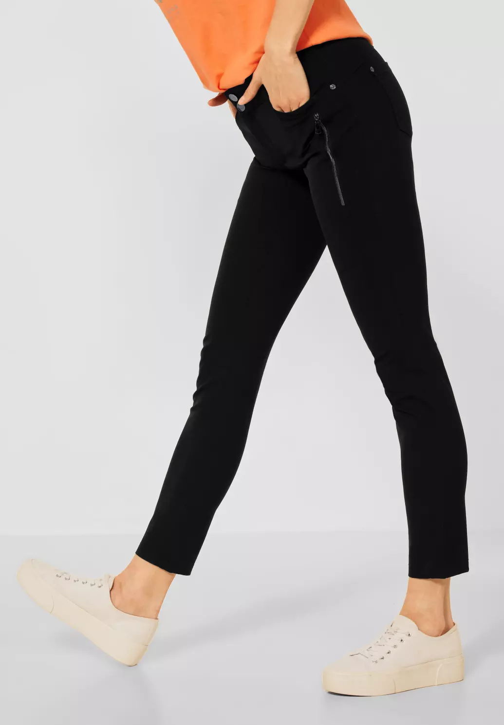 Street One Slim Fit Broek York - Black