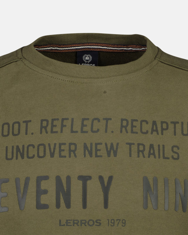 Lerros French-Terry Crewneck Sweatshirt - Green Olive