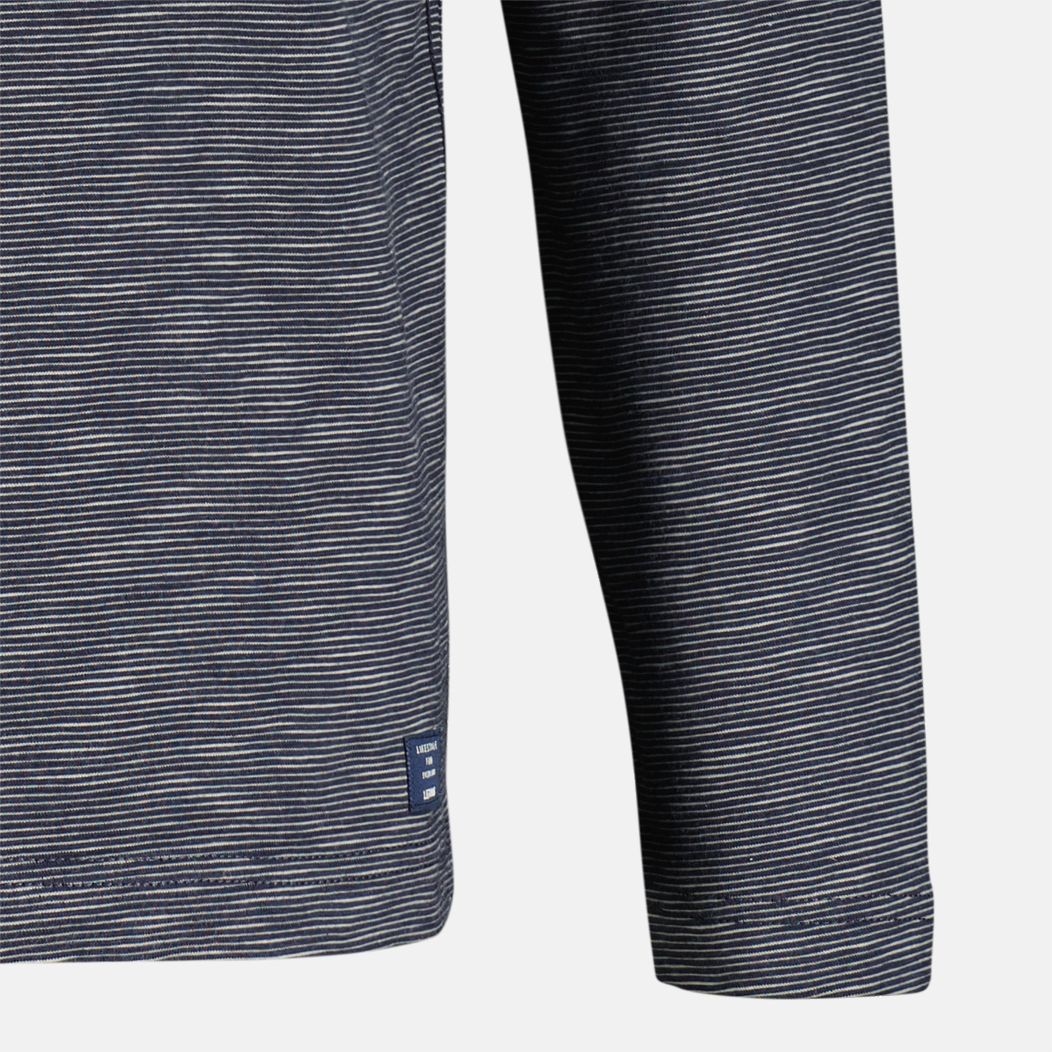 LERROS Henleyshirt mit Fineliner Streifen | - Blues - / Blau Navy Cotton