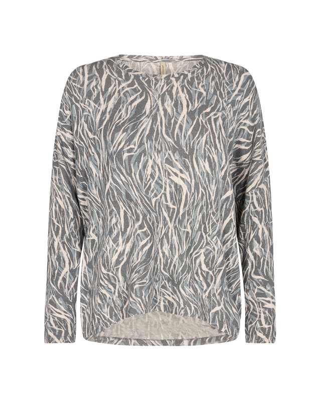 Soyaconcept Zacht Shirt Biara AOP 91 - Slate Melange Combi