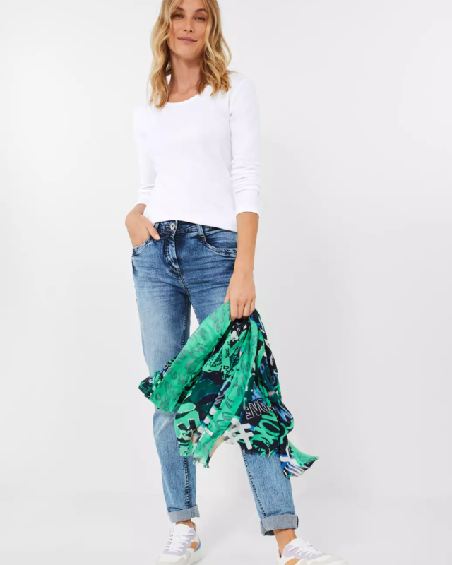 Cecil Basic Shirt in Unifarbe Pia - White