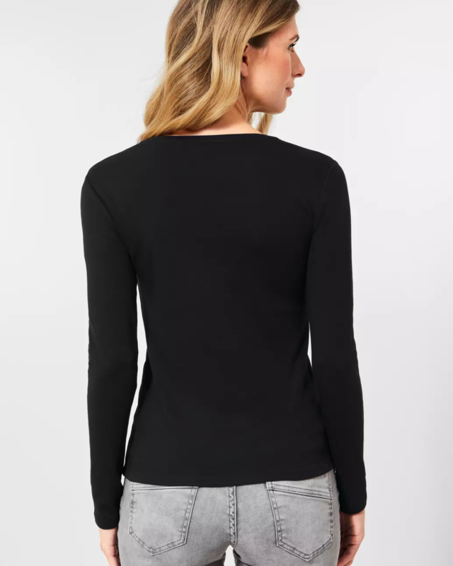 Cecil Basic Shirt Lange Mouwen Pia - Black