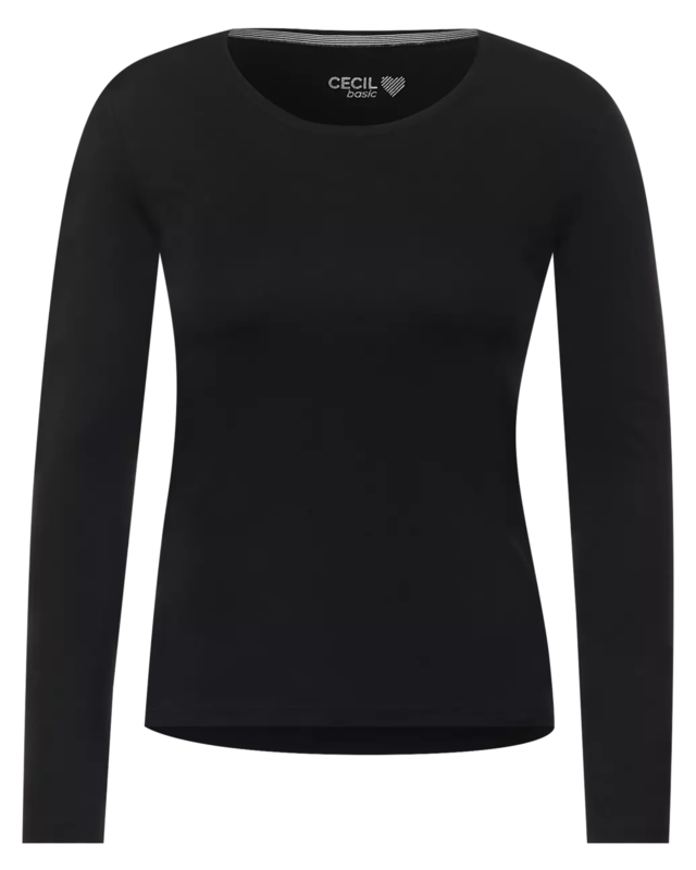 Cecil Basic Shirt Lange Mouwen Pia - Black