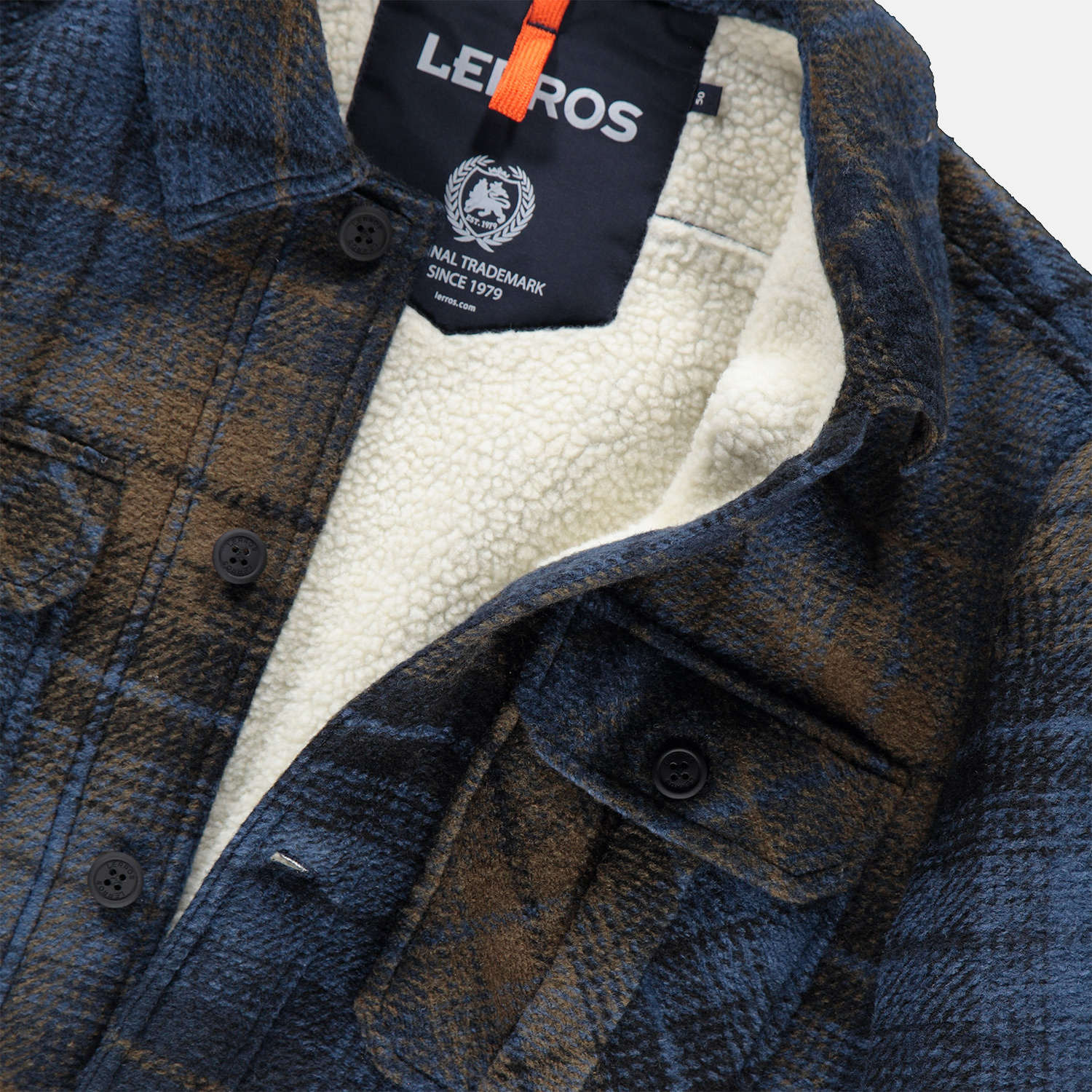 LERROS Karo Hemd Jacke - Classic Navy / Blau | - Cotton Blues