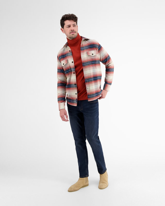 Lerros Flannel Hemd mit Karo - Rusty Red