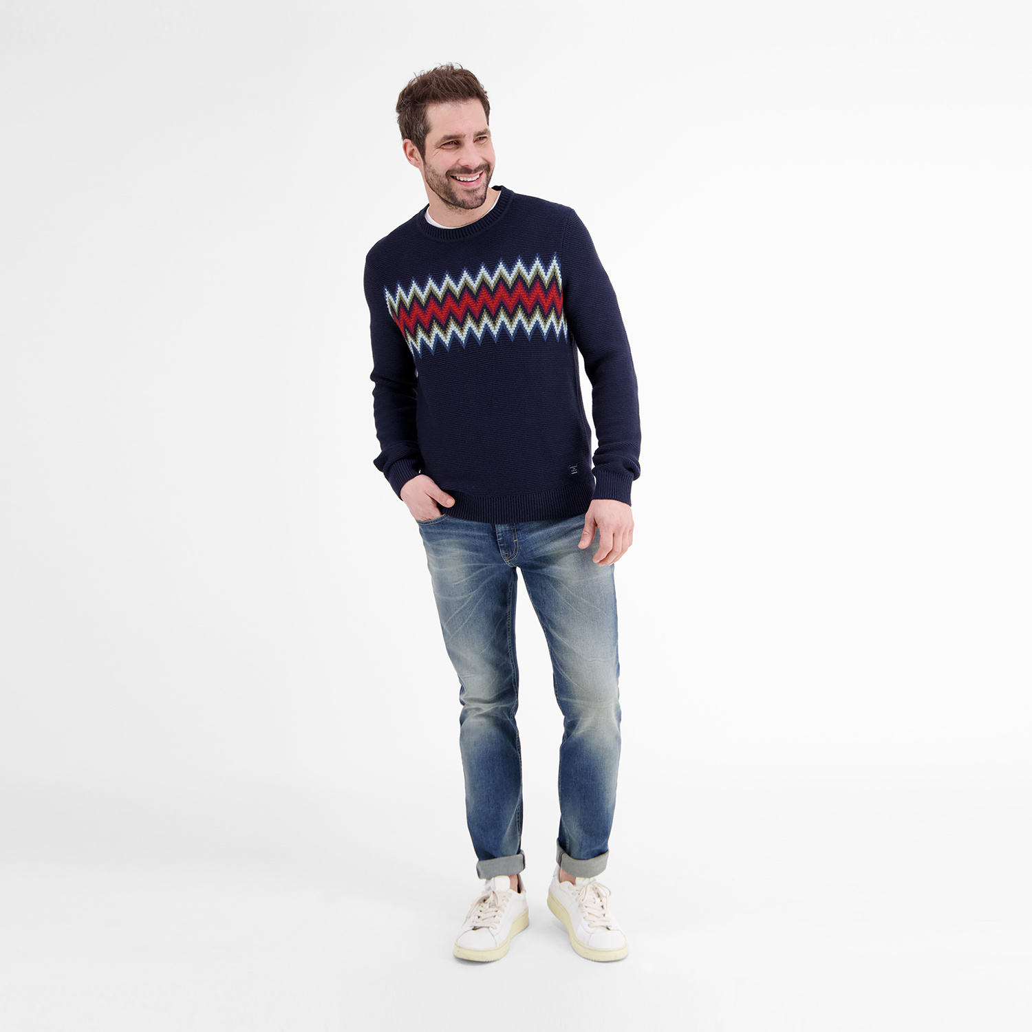 | Navy Blues Cotton Sweater Norway - - LERROS