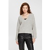 Cropped Sweater, Wool-Blend - Light Grey