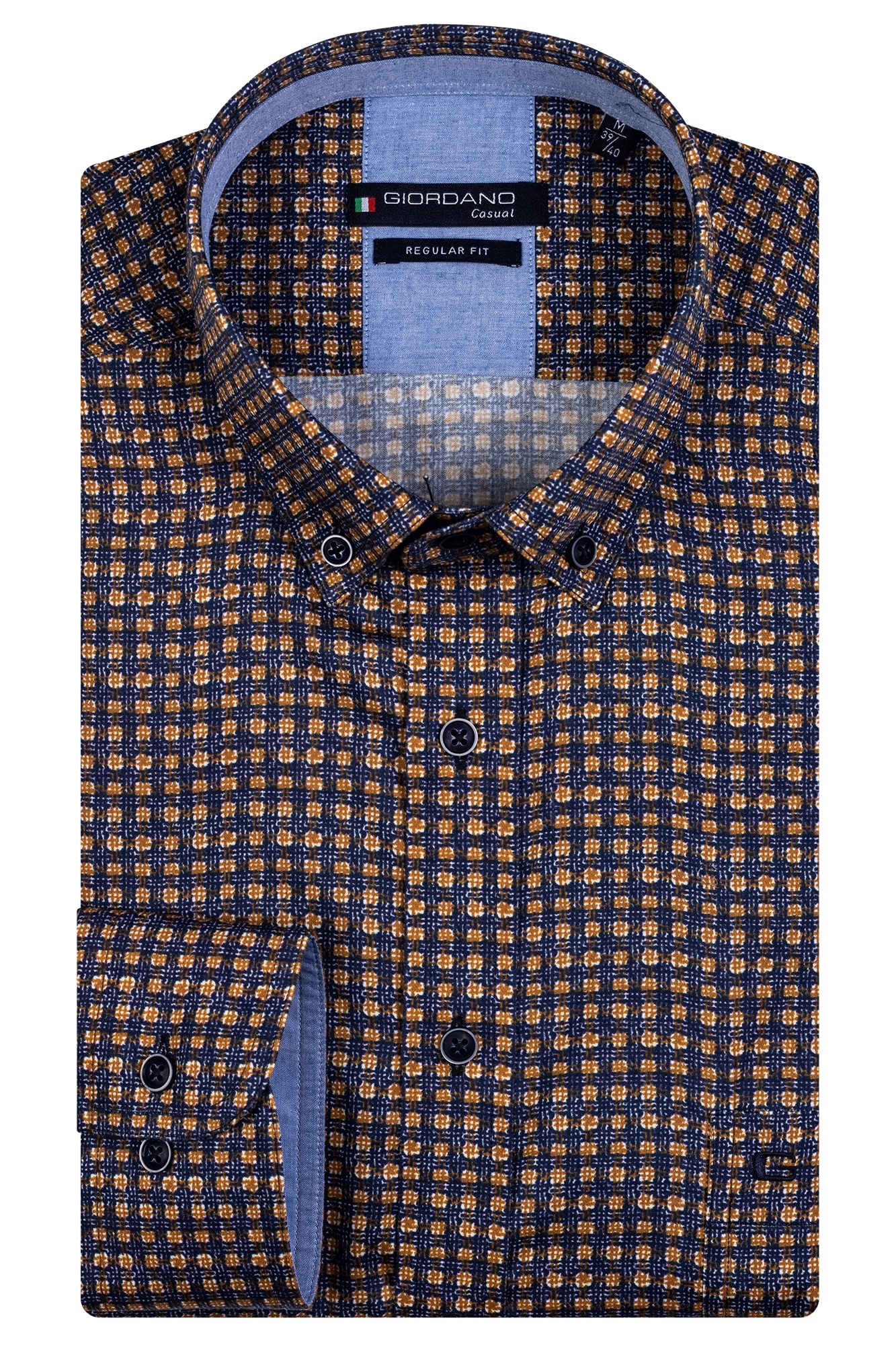 Giordano Button-Down Hemd Print - Yellow