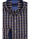 Giordano Button-Down Shirt Check - Brown