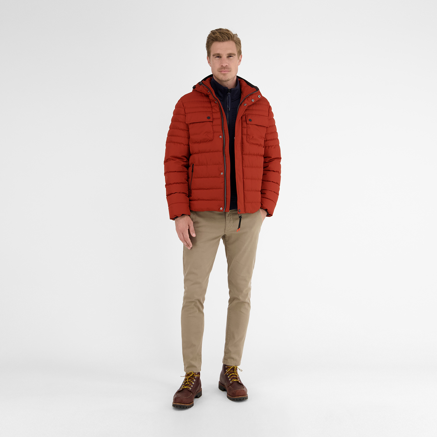 Quilted Hood Red | with Cotton LERROS - - Blues Rusty Jacket