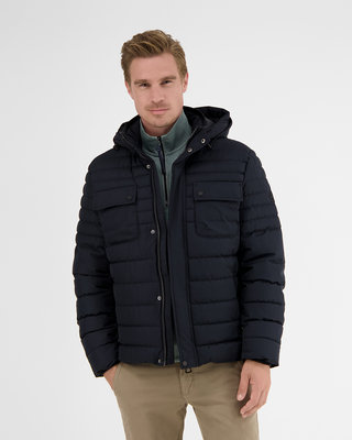 LERROS Quilted Jacket with Hood - Classic Navy / Blue | - Cotton Blues