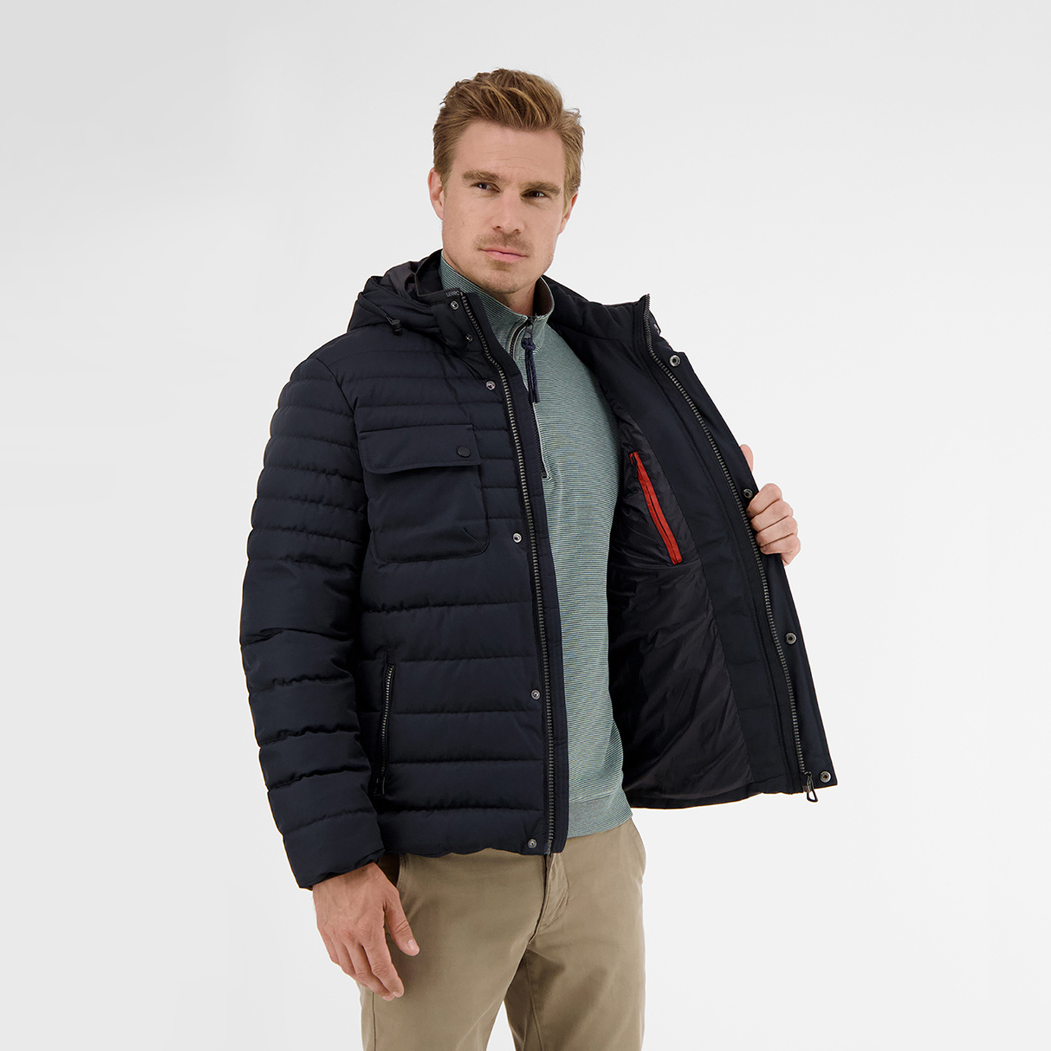 LERROS Steppjacke mit | Classic - Navy - Cotton Blau Kapuze / Blues