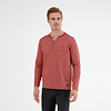 Henley Shirt with Fineliner Stripes - Rusty Red