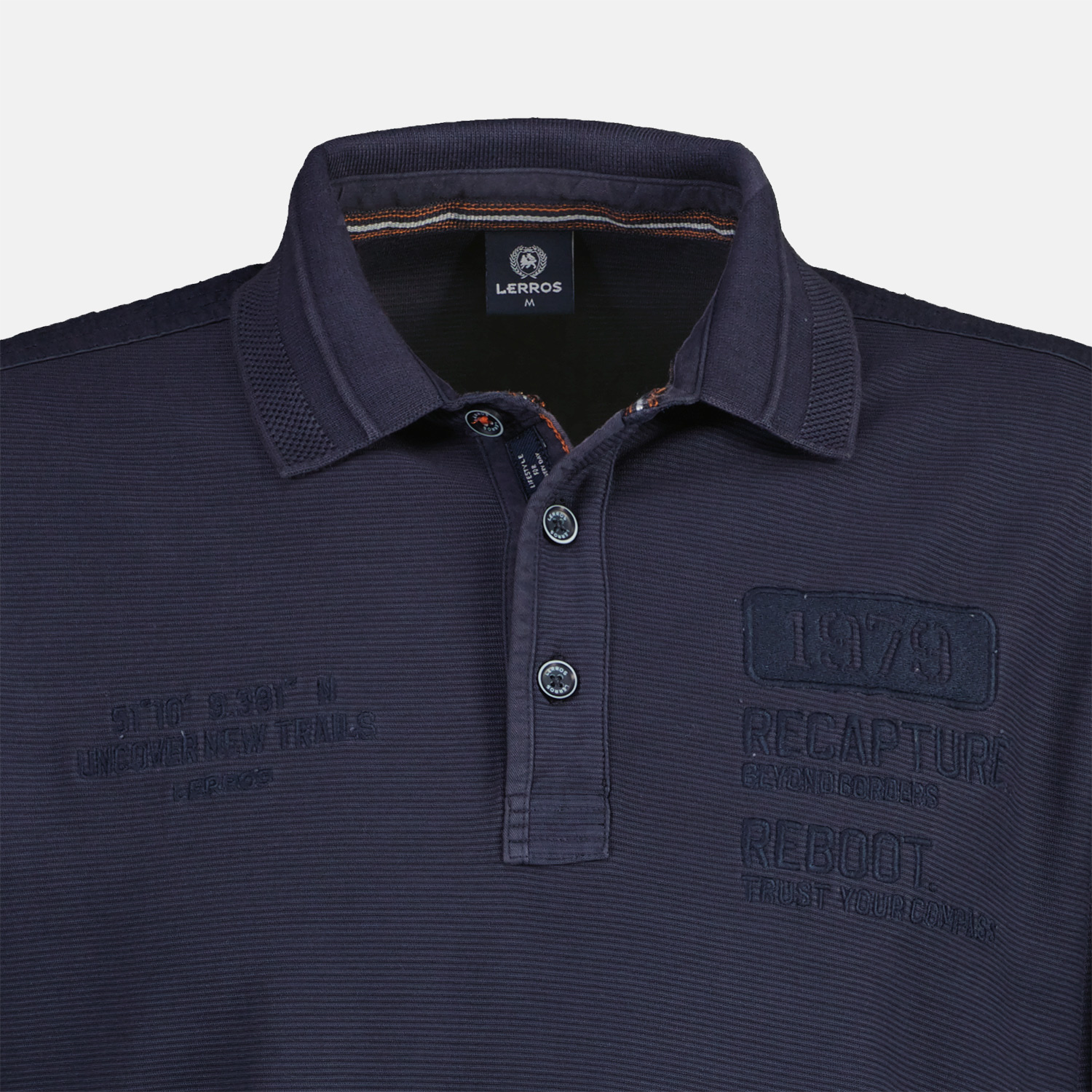 Poloshirt | Navy - - Longsleeve Cotton LERROS Blues