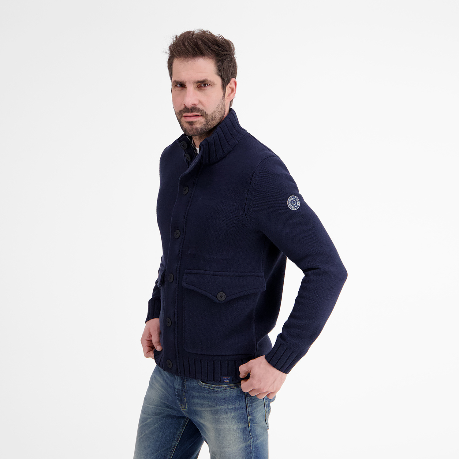 Vest | Stevig Blauw - Blues LERROS Navy - / Cotton