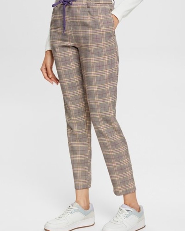 Grey Mini Check | Tailored Ankle Length Trouser | Pure Collection