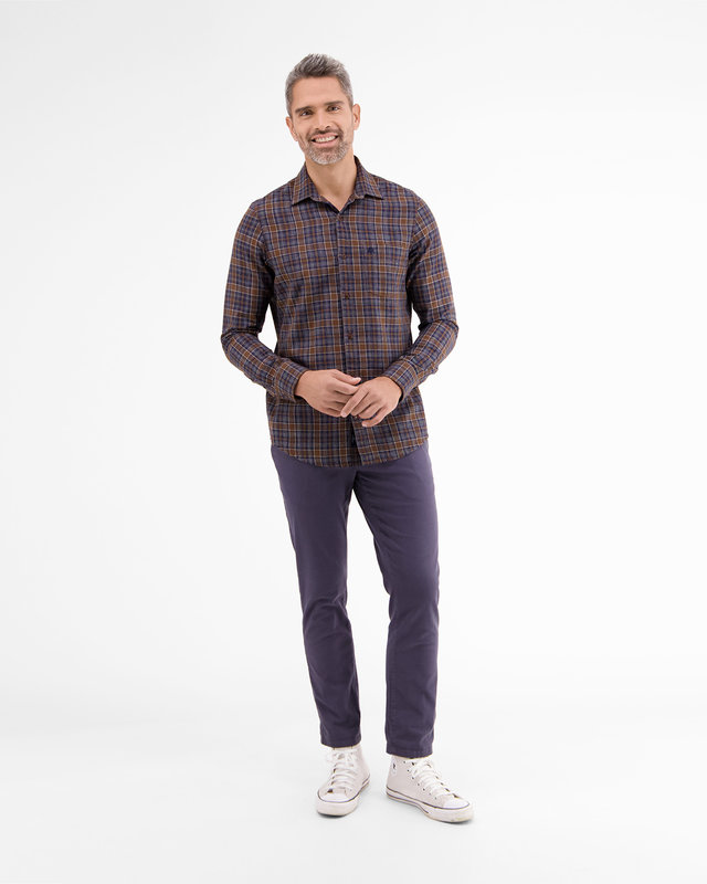 Lerros Langarm Hemd mit Karo - Buffalo Brown