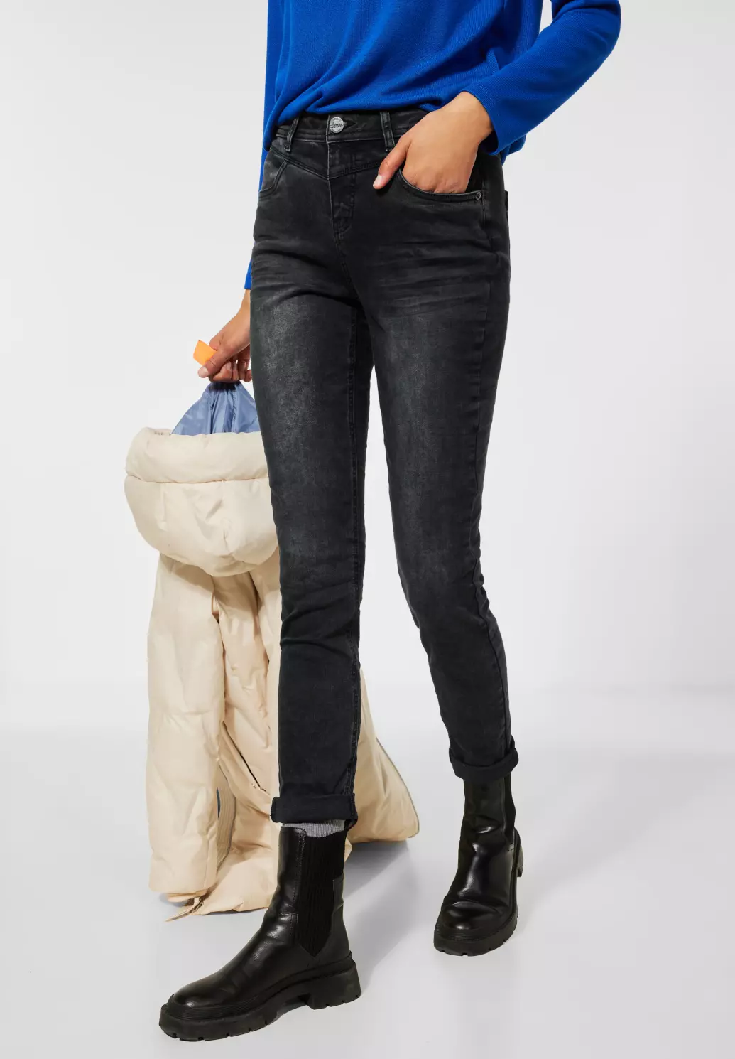 Street One Casual Fit Jeans Jane - Black Washed | - Cotton Blues