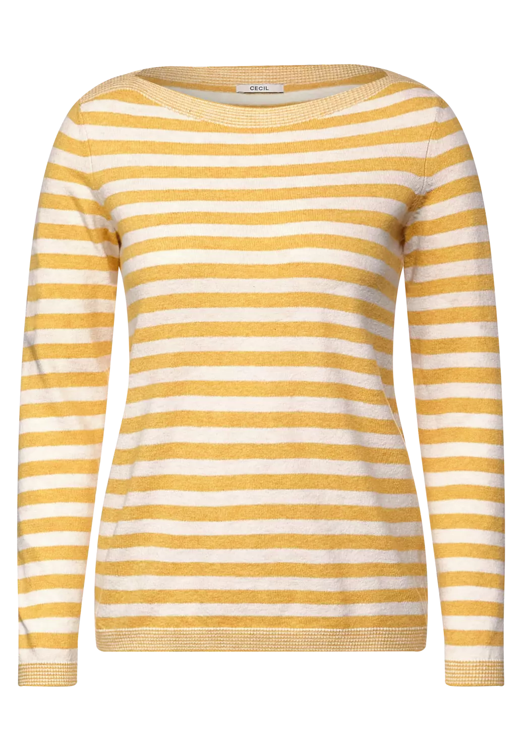 Yellow - Curry Blues Cosy Cotton Streifenpullover CECIL | / Gelb -
