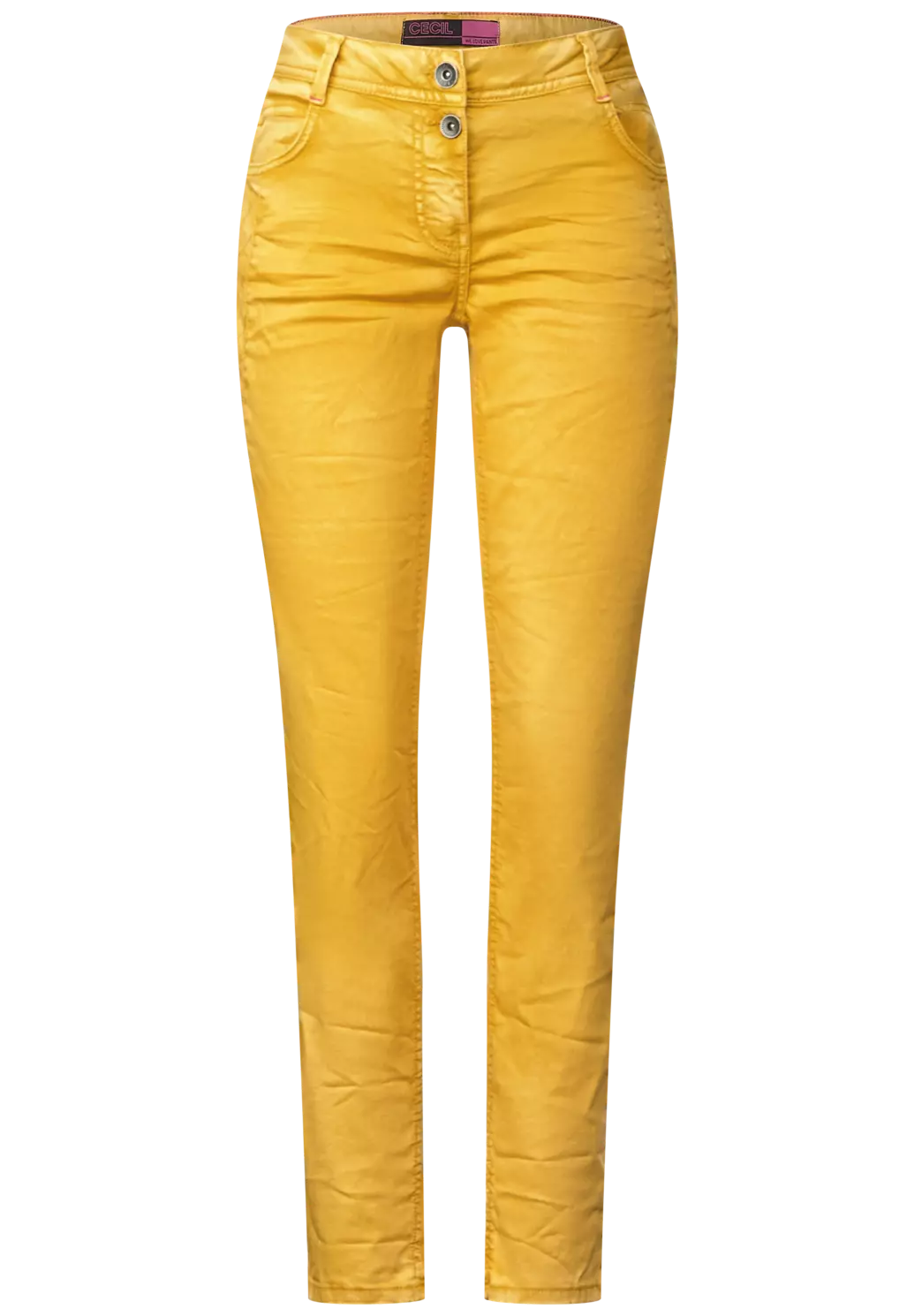 CECIL LLoose Fit Hose - / - | Gelb Yellow Scarlett Blues Cotton Curry