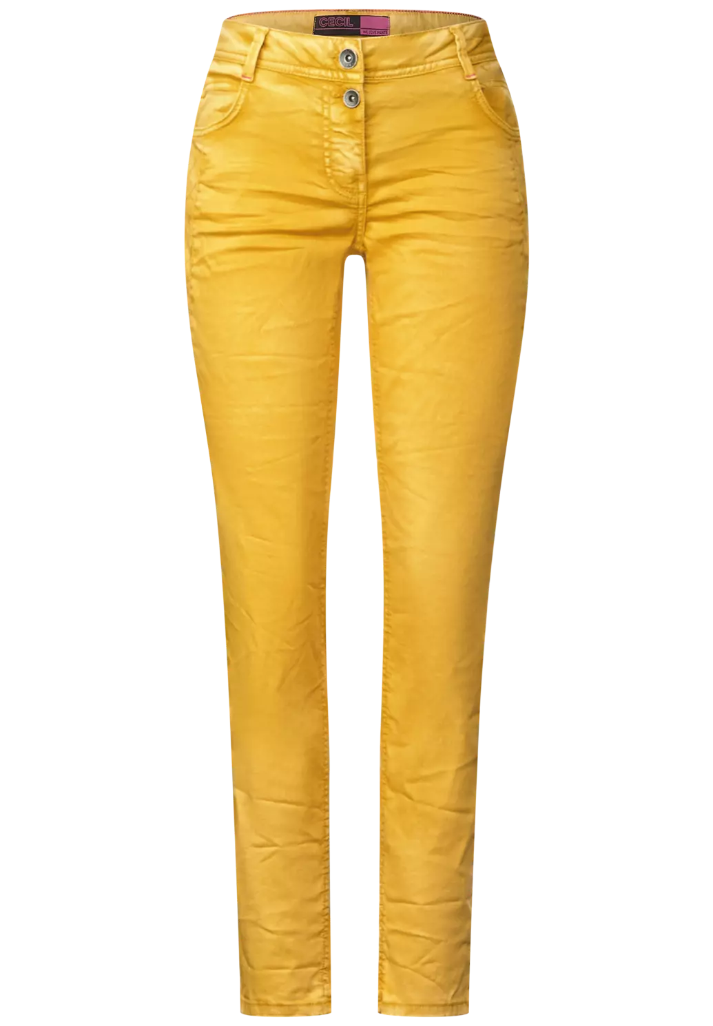 Hose Fit CECIL / - LLoose Cotton - Curry | Yellow Gelb Scarlett Blues