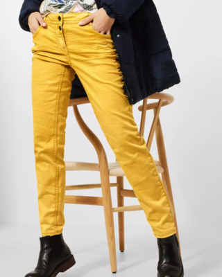 CECIL Loose Fit Pants Scarlett - Curry Yellow | - Cotton Blues