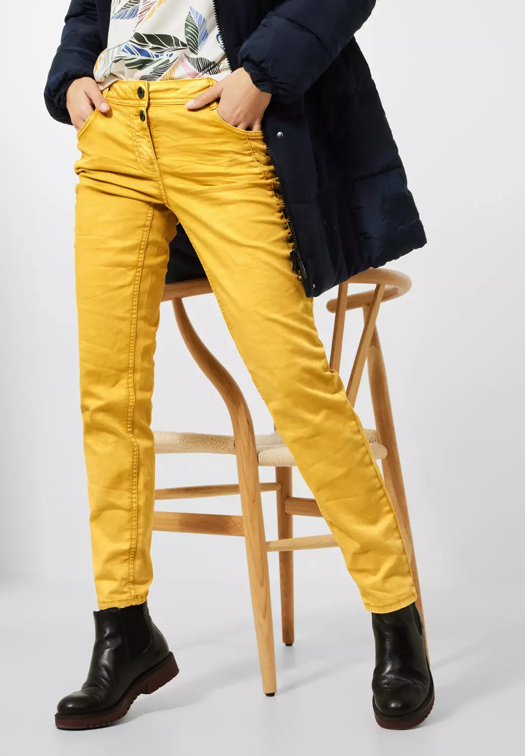 Cotton / Hose LLoose Scarlett - Blues CECIL | Yellow - Fit Gelb Curry