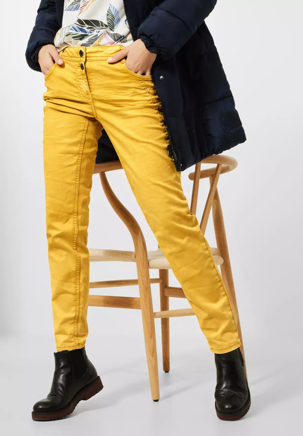 Curry Yellow LLoose - / Gelb | CECIL Blues Scarlett Fit Hose Cotton -