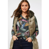 Cosy Shirt mit Print - Deep Pine Green Melange